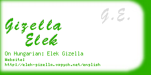 gizella elek business card